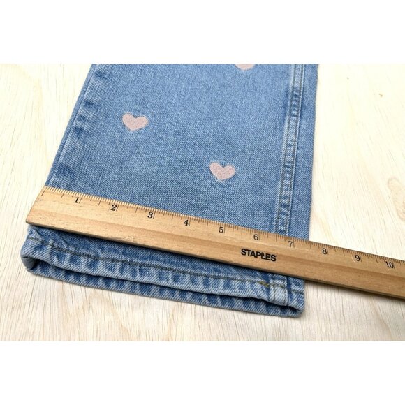 Jeans With Embroidered Hearts Women’s Size 27 Glo Fashion - Picture 3 of 14